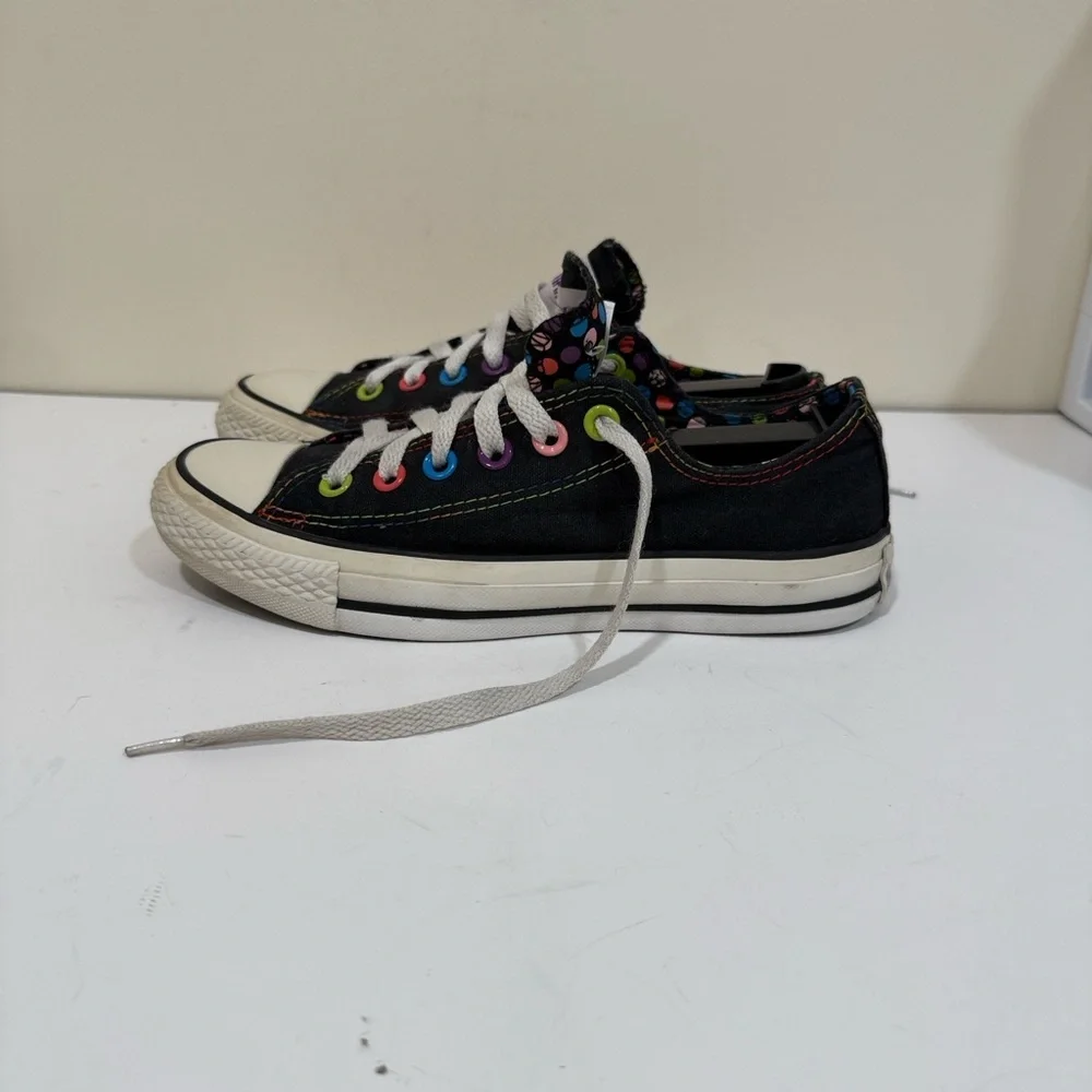 Converse Black Sneakers with Colorful Rivets (sz 7)